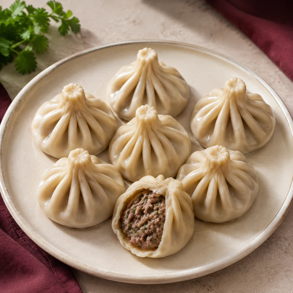 Original Trevaro khinkali with a savory meat filling